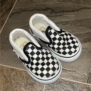 Vans Kids Black and White Checkered Slip-On Sneakers